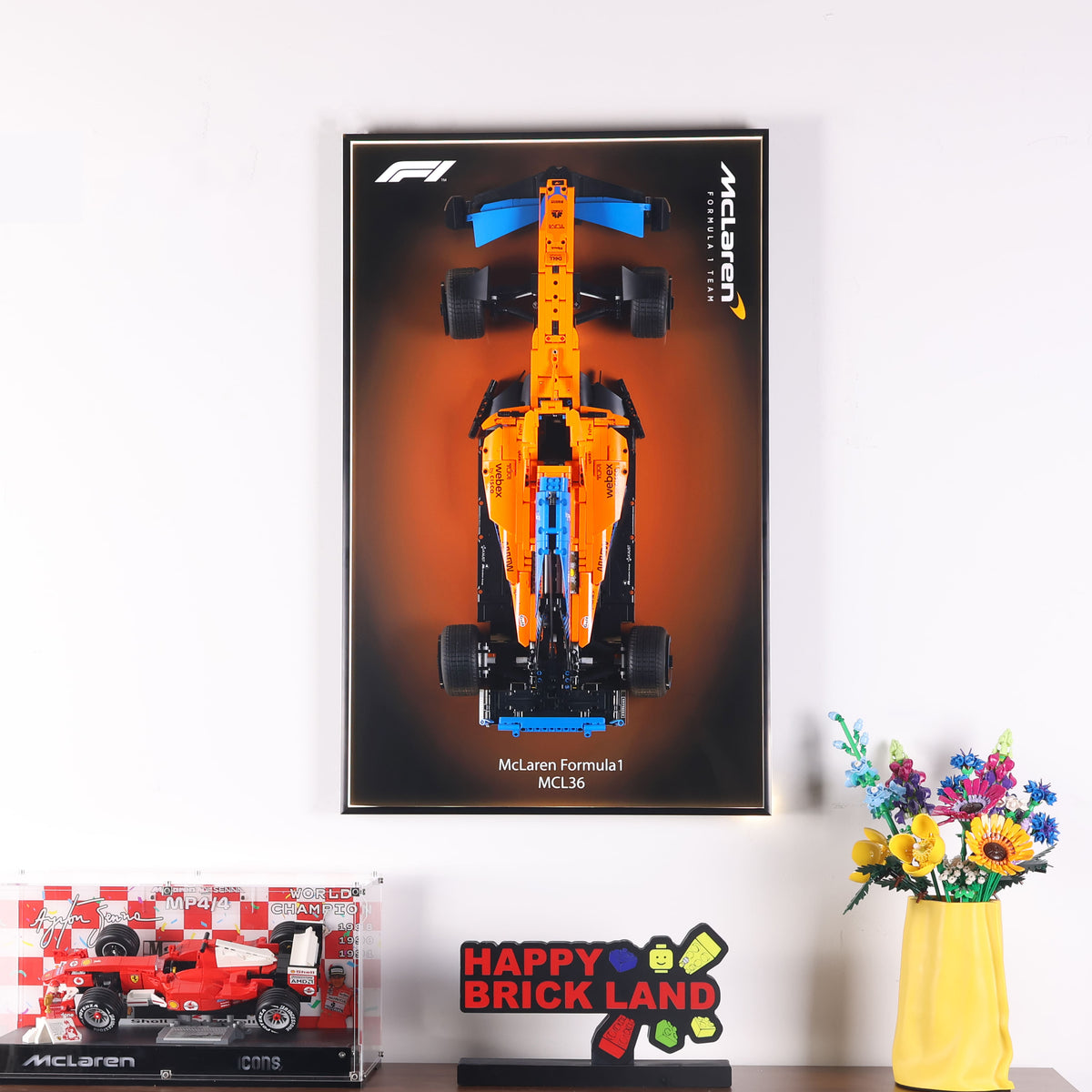 Wall Mount Display Frame for LEGO® McLaren MCL36 F1® Car 42141