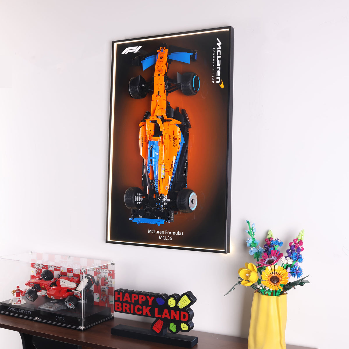 Wall Mount Display Frame for LEGO® McLaren MCL36 F1® Car 42141