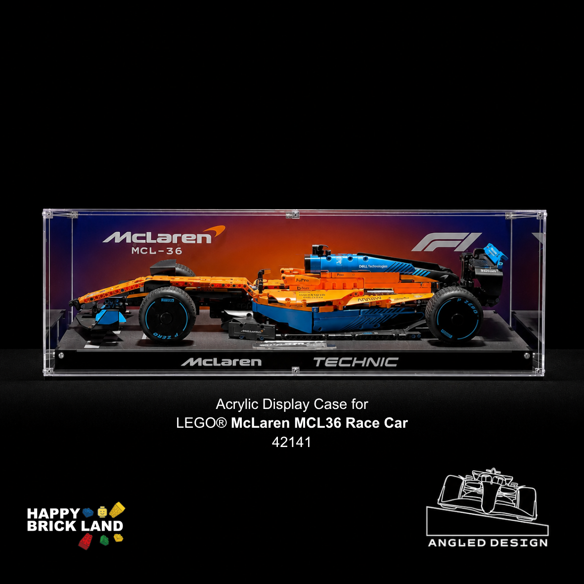 Modular Display Case for LEGO® McLaren MCL36 Race Car - 42141