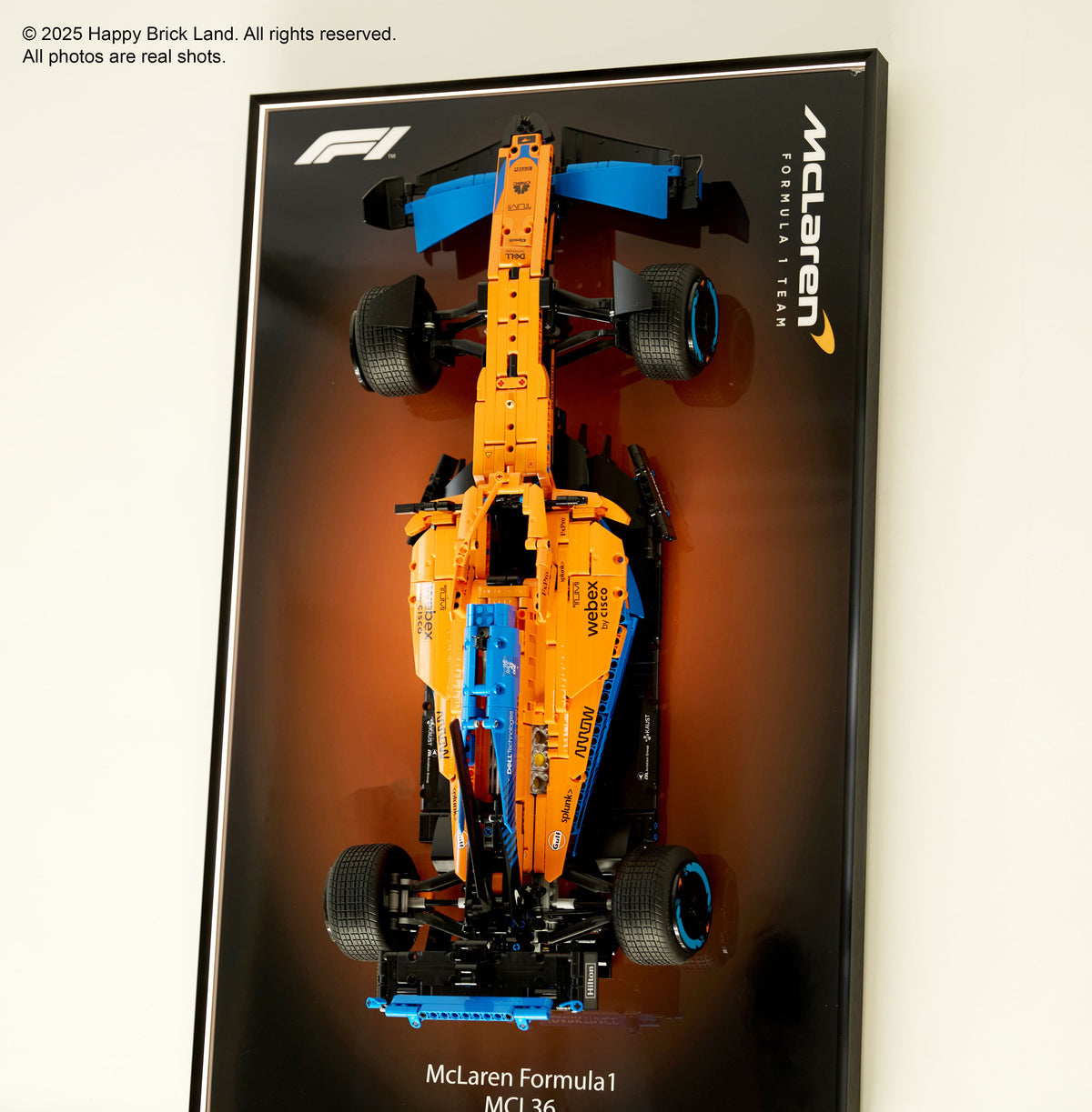 Wall Mount Display Frame for LEGO® McLaren MCL36 F1® Car 42141