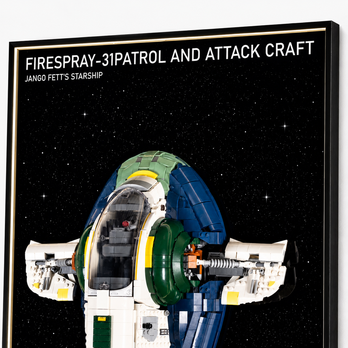 Wall Mount Frame for LEGO® Star Wars™ Jango Fett's Firespray-Class Starship 75409
