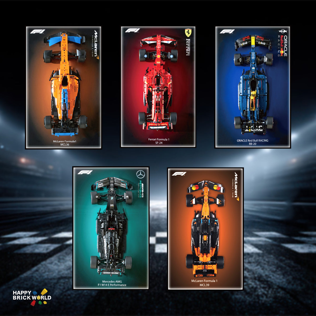 Wall Mount Frame for LEGO® Formula 1 Racing Car Set Bundle