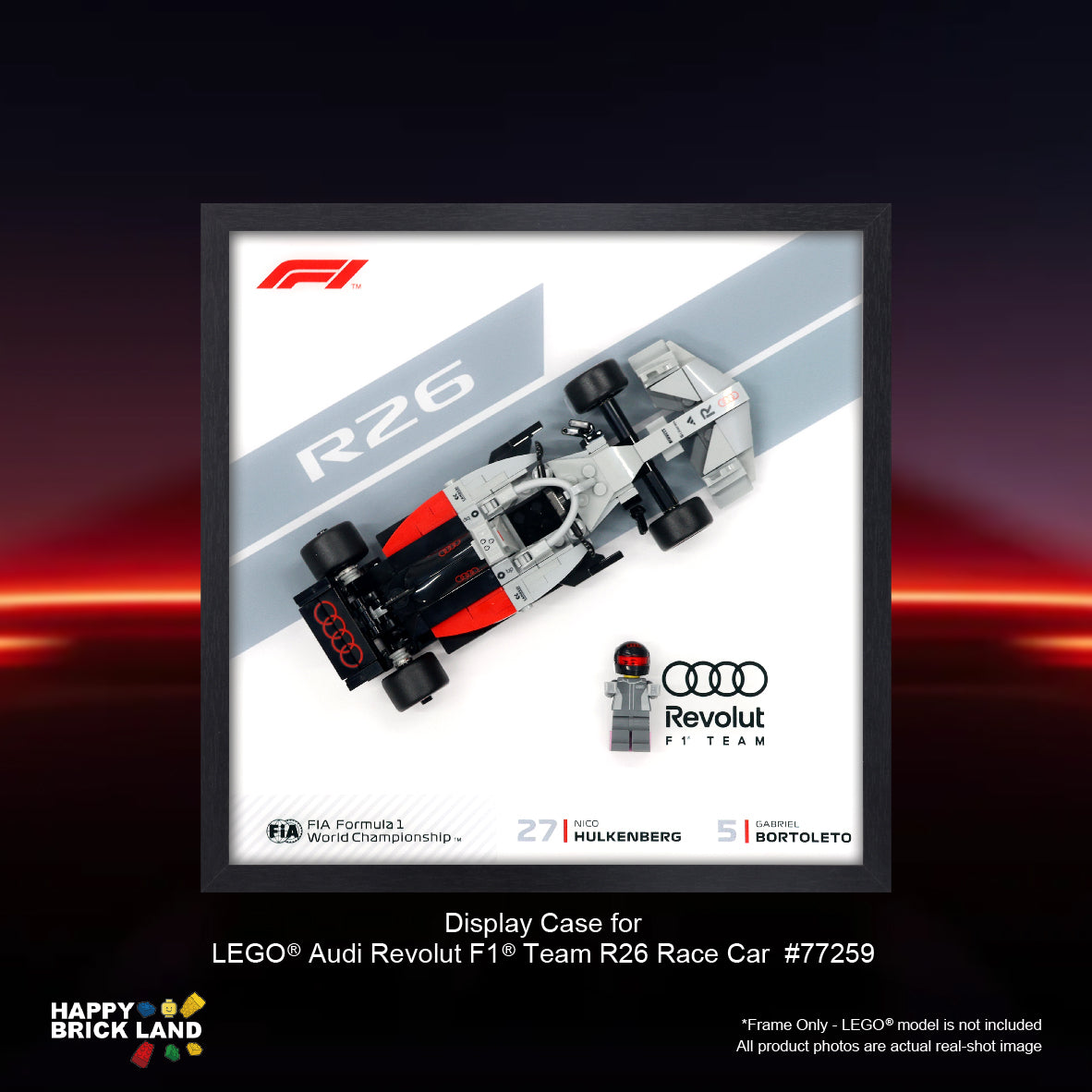 Display Frame for LEGO® Audi Revolut F1® Team R26 Race Car 77259