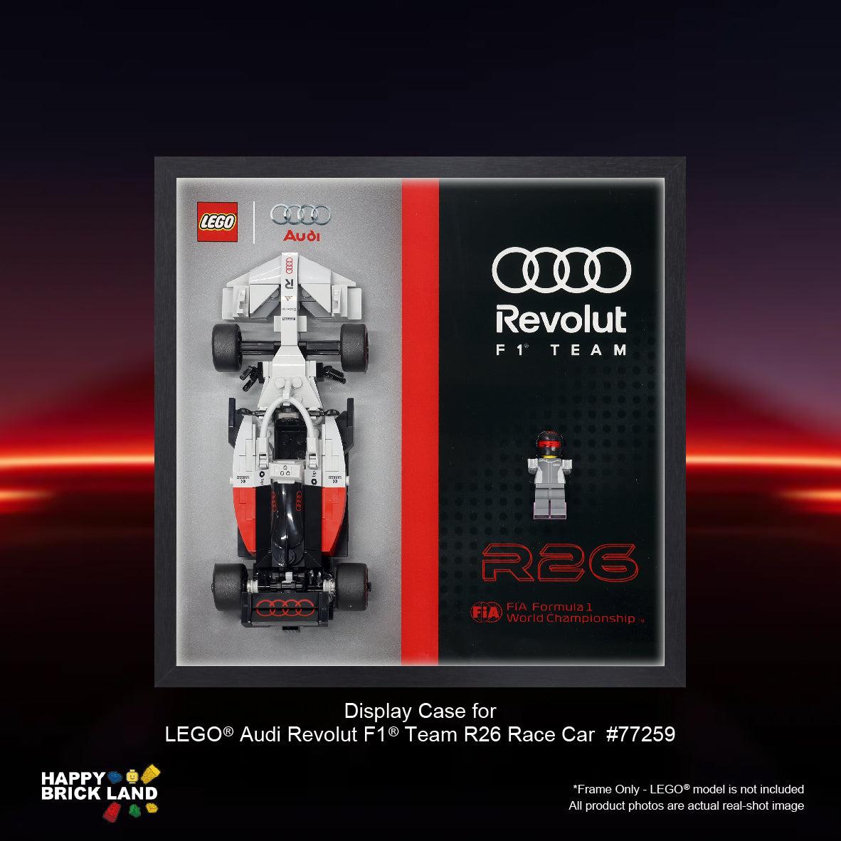 Display Frame for LEGO® Audi Revolut F1® Team R26 Race Car 77259