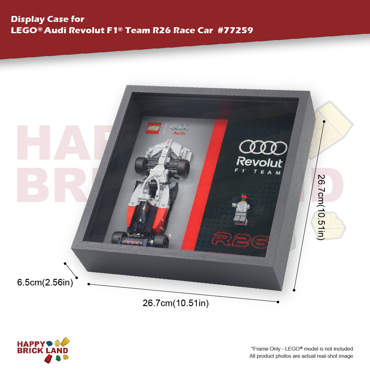 Display Frame for LEGO® Audi Revolut F1® Team R26 Race Car 77259