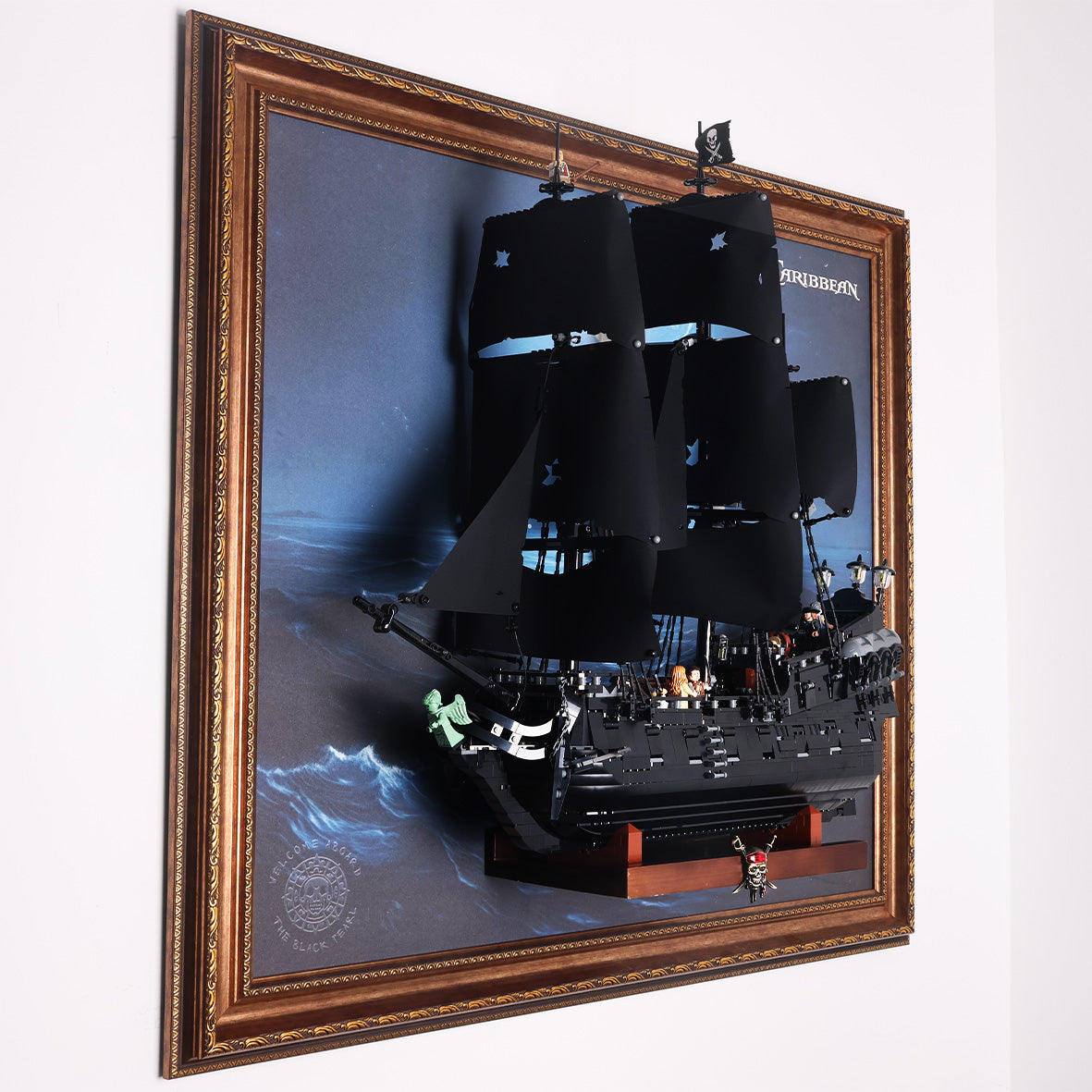 Wall Mount Frame for LEGO® 10365 Captain Jack Sparrow's Pirate Ship (Horizontal)