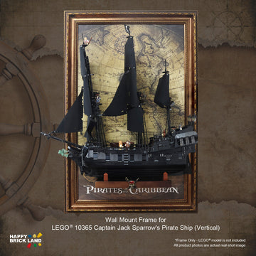Wall Mount Frame for LEGO® Captain Jack Sparrow's Pirate Ship (Vertical) 10365