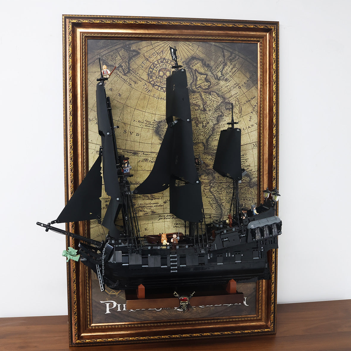 Wall Mount Frame for LEGO® Captain Jack Sparrow's Pirate Ship (Vertical) 10365