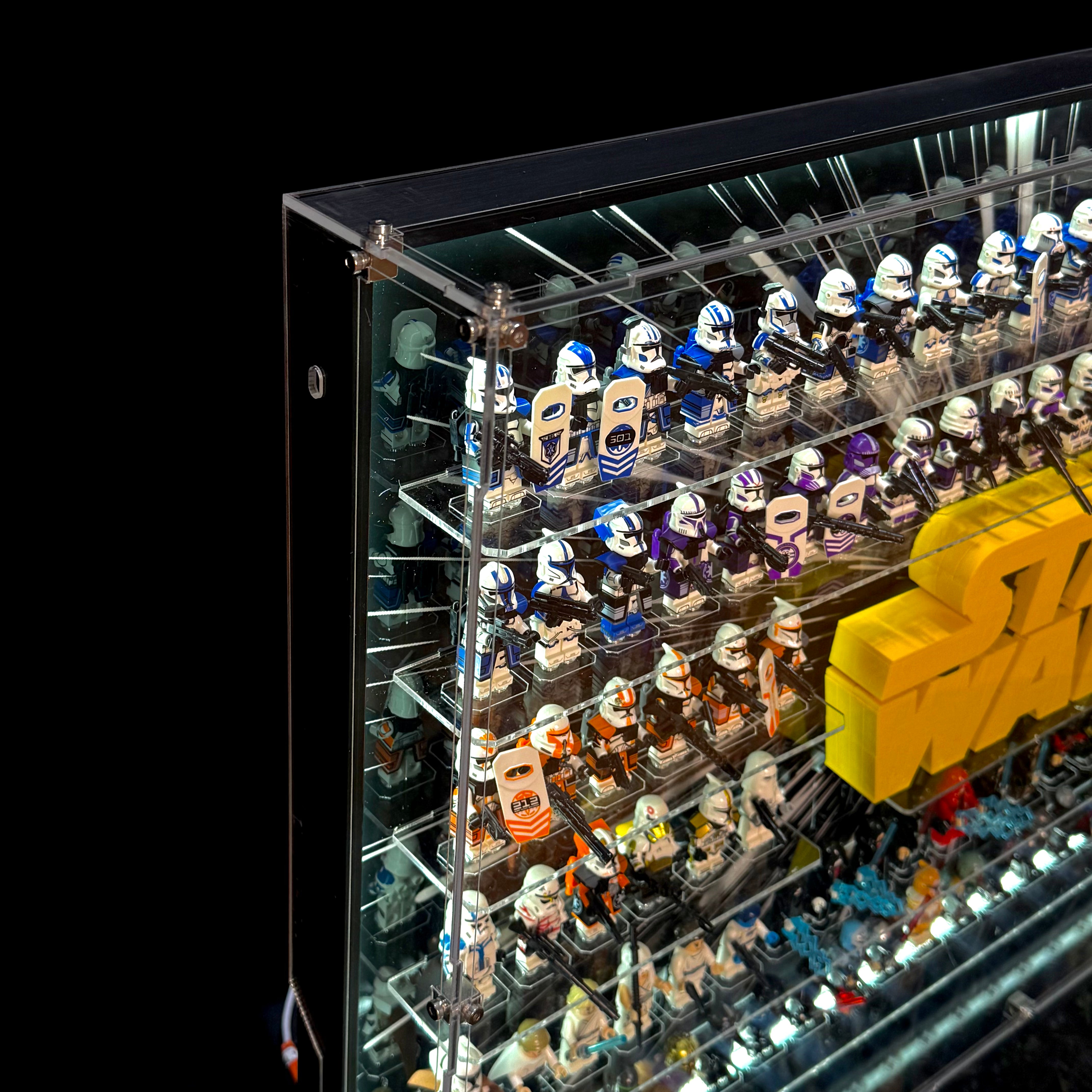 Acrylic Display Case for LEGO® Star Wars™ Logo & Minifigure(LED Version)