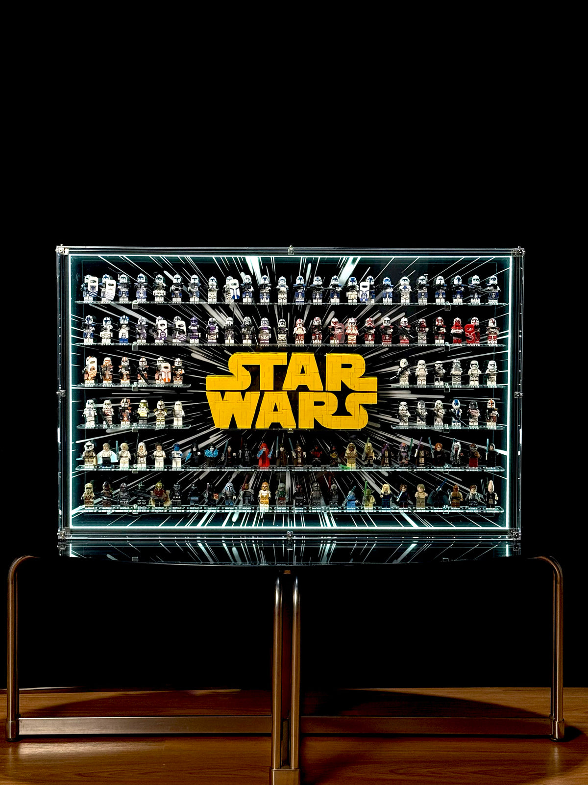 Acrylic Display Case for LEGO® Star Wars™ Logo & Minifigure(LED Version)