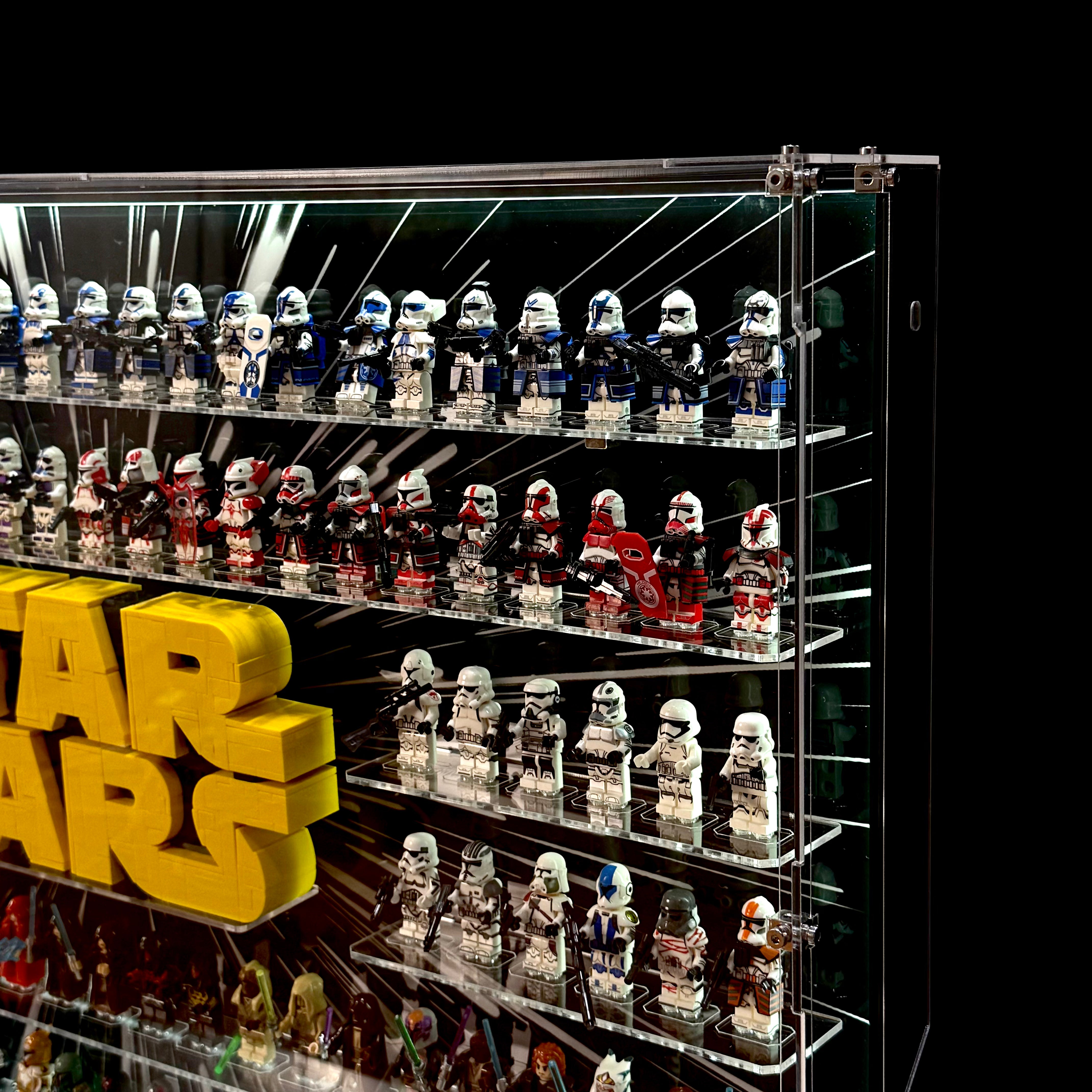 Acrylic Display Case for LEGO® Star Wars™ Logo & Minifigure(LED Version)