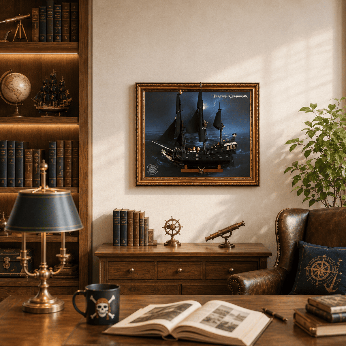 Wall Mount Frame for LEGO® 10365 Captain Jack Sparrow's Pirate Ship (Horizontal)