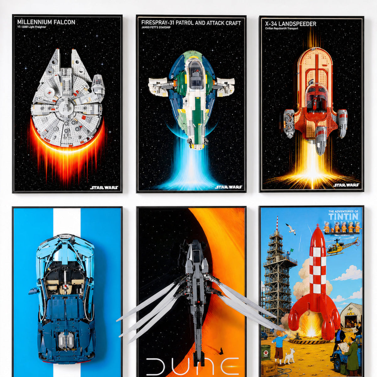 Wall Mount Frame for LEGO® Star Wars™ Jango Fett's Firespray-Class Starship 75409